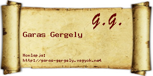 Garas Gergely névjegykártya